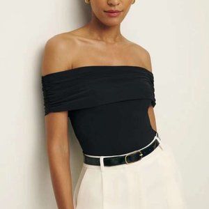 NWT Reformation Rosaline Knit Top Small Black